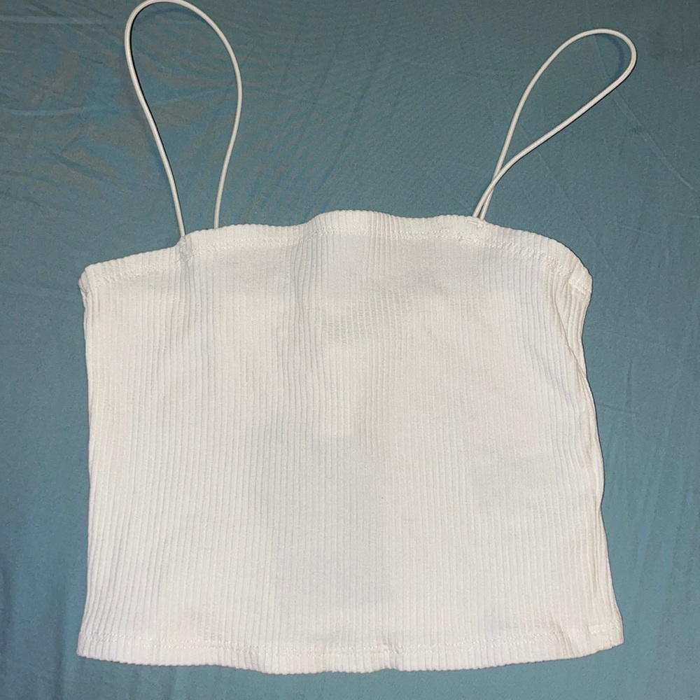 Never worn, white sketty strap tank top